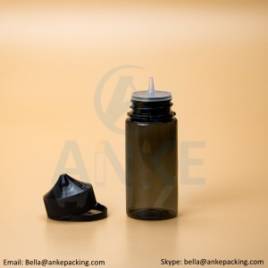 Anke-CGU-V1: 100ml clear e-liquid bottle with removable tip can custom color