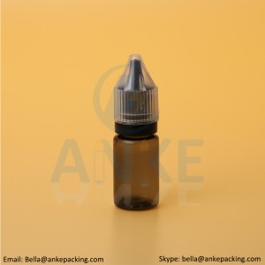 Anke-CGU-V1: 10ml clear e-liquid bottle with removable tip can custom color