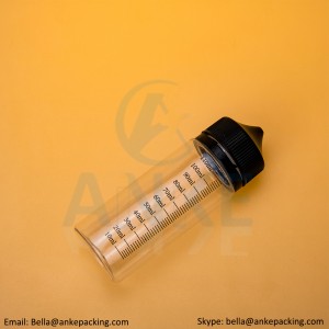 Anke-CGU-V1: 120ml clear e-liquid bottle with removable tip can custom color