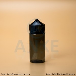 Anke-CGU-V1: 100ml clear e-liquid bottle with removable tip can custom color