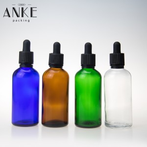 100ml amber/clear/green/blue glass bottle with childproof tamper/temper/screw cap