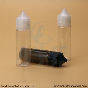 Anke-CGU-V1: 50ml clear e-liquid bottle with removable tip can custom color