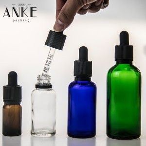 100ml amber/clear/green/blue glass bottle with childproof tamper/temper/screw cap