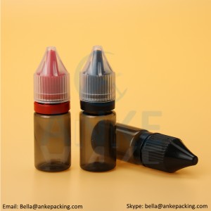 Anke-CGU-V1: 10ml clear e-liquid bottle with removable tip can custom color