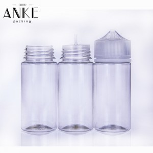 100ml CG unicon V3 clear bottle with clear childproof tamper cap