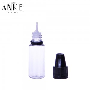 10ml PET TPD4 Clear Bottles with Black Beri Cap