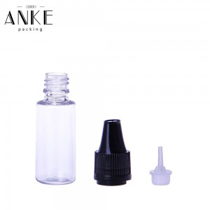 10ml PET TPD4 Clear Bottles with Black Beri Cap