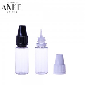 10ml PET TPD4 Clear Bottles with Black Beri Cap