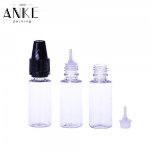 10ml PET TPD4 Clear Bottles with Black Beri Cap