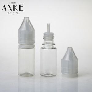 10ml CG unicorn V3 clear PET bottle with clear childproof tamper caps