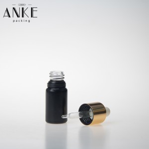 10ml Black Matte Glass Bottle with Childproof Tamper Cap