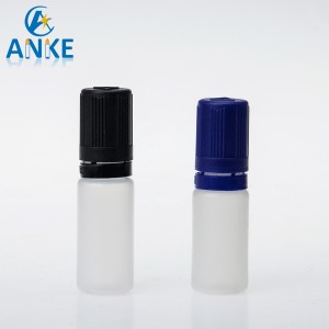 E liquid bottle 10ml PE with flat childproof tamper cap