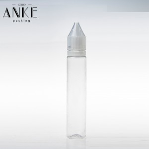 30ml CG unicorn V1 longer clear PET bottles with clear child tamper proof caps and tips