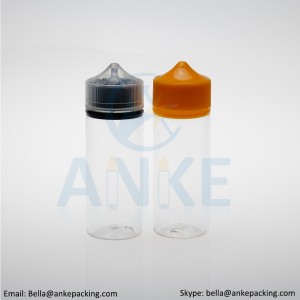 Anke-CGU-V3: 120ml clear e-liquid bottle with removable tip can custom color