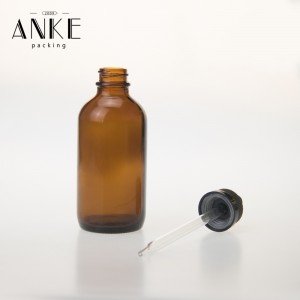 120ml amber Boston glass bottle with childproof cap