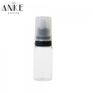 10ml Flat bottle TPD3-N clear bottle with black childproof temper cap.