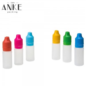 10ml TPD1-10 PE colorful Bottles with childproof tamper cap