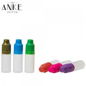 10ml TPD2 PE colorful Bottles with childproof tamper cap