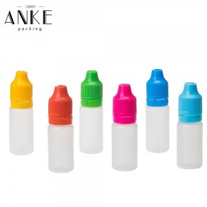 10ml TPD1-10 PE colorful Bottles with childproof tamper cap