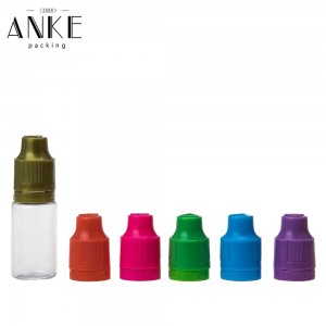 10ml TPD2 PE colorful Bottles with childproof tamper cap