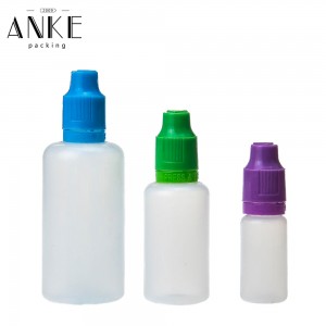 10ml TPD2 PE colorful Bottles with childproof tamper cap