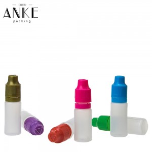 10ml TPD2 PE colorful Bottles with childproof tamper cap