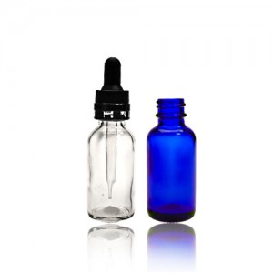 Blue Glass dropper bottle essential oil bottle