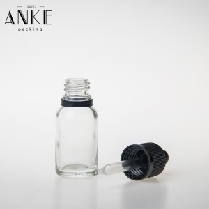 15ml glass bottle with childproof tamper cap