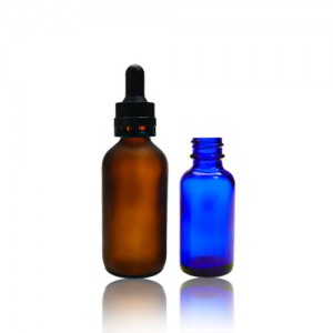 Blue Glass dropper bottle essential oil bottle