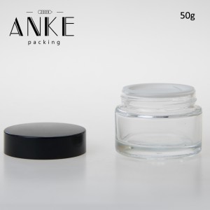 50g Clear Glass Jar with Black Screw Cap