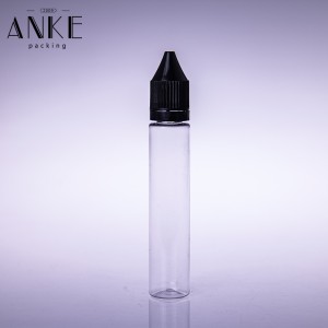 30ml CG unicorn V1 longer clear PET bottles with clear child tamper proof caps and tips