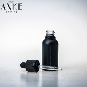 30ml CBD Black Glass Bottle with Window&Childproof Tamper Cap