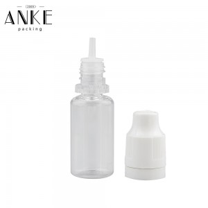 10ml TPD2 bottle clear bottle with black childproof temper cap.