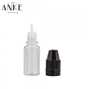 10ml TPD6 bottle clear bottle with black childproof temper cap.