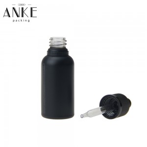 30ml Black Matte Glass Bottle with Window&Childproof Tamper Cap