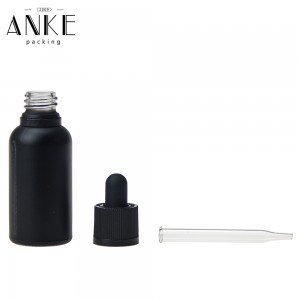 30ml Black Matte Glass Bottle with Window&Childproof Tamper Cap