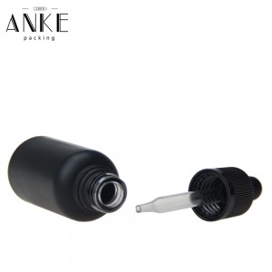 30ml Black Matte Glass Bottle with Window&Childproof Tamper Cap