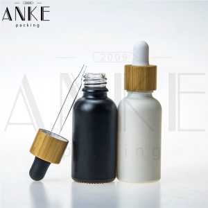 30ml CBD Black Glass Bottle with wooden color Childproof Tamper Cap