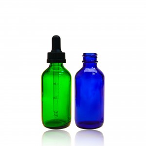 Blue Glass dropper bottle essential oil bottle