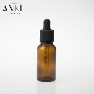 30ml amber/transparent glass bottle with childproof tamper cap