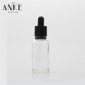 30ml amber/transparent glass bottle with childproof tamper cap