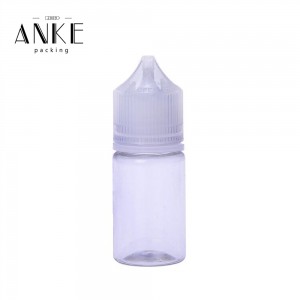 30ml CG unicorn V3 clear bottle with clear childproof tamper cap