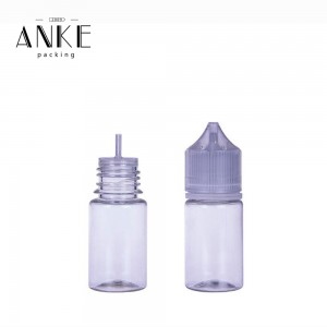 30ml CG unicorn V3 clear bottle with clear childproof tamper cap