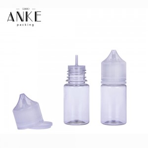 30ml CG unicorn V3 clear bottle with clear childproof tamper cap