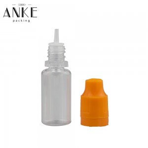 10ml TPD2 bottle clear bottle with black childproof temper cap.