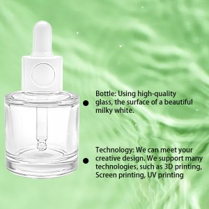 15 ML 30 ml white lovely clear glass dropper bottle