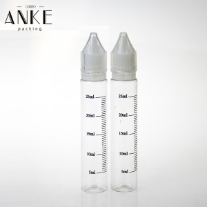 30ml CG unicorn V1 longer clear PET bottles with clear child tamper proof caps and tips