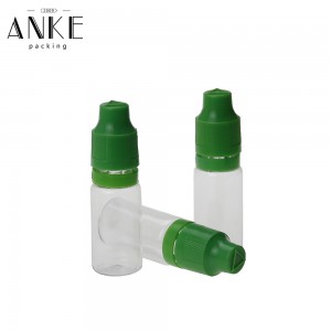 10ml TPD2 bottle clear bottle with black childproof temper cap.