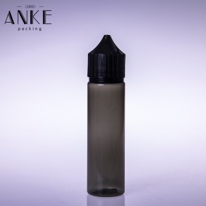 60ml CG unicorn V1 UPDATED clear PET bottles with removable tips and black child tamper proof caps