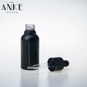 30ml CBD Black Glass Bottle with Window&Childproof Tamper Cap